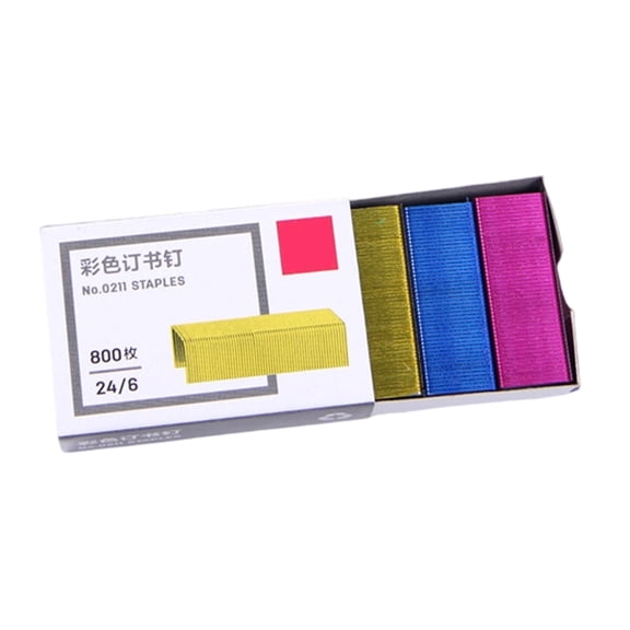 4 Color 12 Gauge Staple 24/6# Heavy Duty Metal Staple Office Supply For Document Organization
