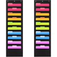thumbnail image 1 of 2 Pack Heavy Duty Storage Pocket Chart with 10 Pockets, 6 Over Door Hangers Included, Hanging Wall File Organizer, 1 of 5