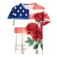 thumbnail image 6 of JTZGDY Womens Patriotic Shirts 4th of July American Flag Print Summer Short Sleeve Crewneck Graphic T-Shirts Trendy Holiday Oversized Tees Tops Multicolor#03 XXXL, 6 of 6