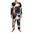 thumbnail image 3 of Vsdgher Cow Mens Pajama Set, Soft Warm Long Sleeve Sleepwear, Cozy Button-Down Pjs for Men-X-Large, 3 of 7