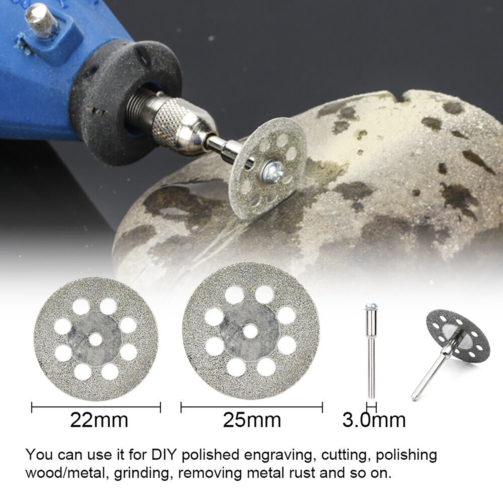 62PCS Diamond Cutting Wheel Metal Cut Off Disc For Dremel Rotary Tool Die Grinder TAPDRA Spare Part