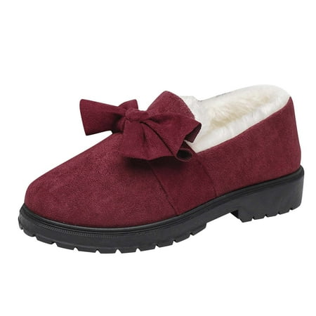 HSMQHJWE Glitter Snow Boots For Women Winter Women Boots Women S Cotton Shoes Winter Velvet Flat Non Slip Warm Fashion Bow Women S Suede Snow Boots Rubber Winter Boots Women