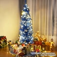 thumbnail image 3 of Costway 6FT Unlit Pencil Slim Tree Artificial Christmas Tree Metal Blue, 3 of 8