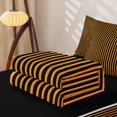 thumbnail image 5 of Castle Fairy Retro Vertical Stripe Zipper Twin Comforter Sets with Fitted Sheet and 2 Pillowcases,Mid Century Linear Texture Zipper Bedding Set,Orange Black,Reversible, 5 of 5