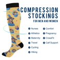 thumbnail image 2 of FORMRS Womens Knee High Socks Casual Long Thick Travel Daily Wear, 2 Pairs, Yellow Halloween Cat Pattern, 2 of 6