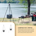 thumbnail image 3 of Naiovety Trípode de cocina para acampar, soporte para olla colgante para pesca al aire libre, soporte portátil, estante de utensilios de cocina carpas Negro Naiovety OD026663-01, 3 of 6