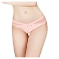 thumbnail image 3 of Odeerbi Womens Underwear Seamless Briefs skinny As A Cicada-wing Mesh Low-waist Cross-belt Panties Pink, 3 of 5