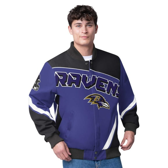 Men's G-III Extreme Purple Baltimore Ravens Maximum Racing Full-Snap Jacket