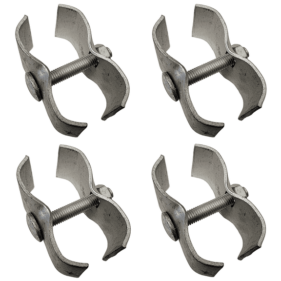 4 PACK OF GALVANIZED PANEL TO PANEL CLAMPS FOR 1 INCH ALUMINUM SQUARE TUBING