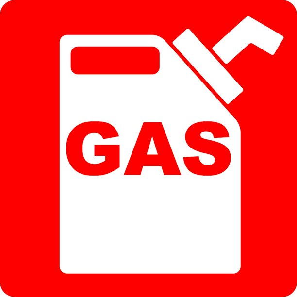 5in x 5in Gas Sticker Vinyl Signs Stickers Car Fuel Safety Truck Decal