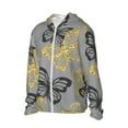 thumbnail image 2 of Kll Golden Glitter Butterflies Print Men'S Women’s Upf 50+ Sun Protection Outdoor Hoodie Jacket Long Sleeve Fishing Hiking Performance Shirt- Medium, 2 of 8