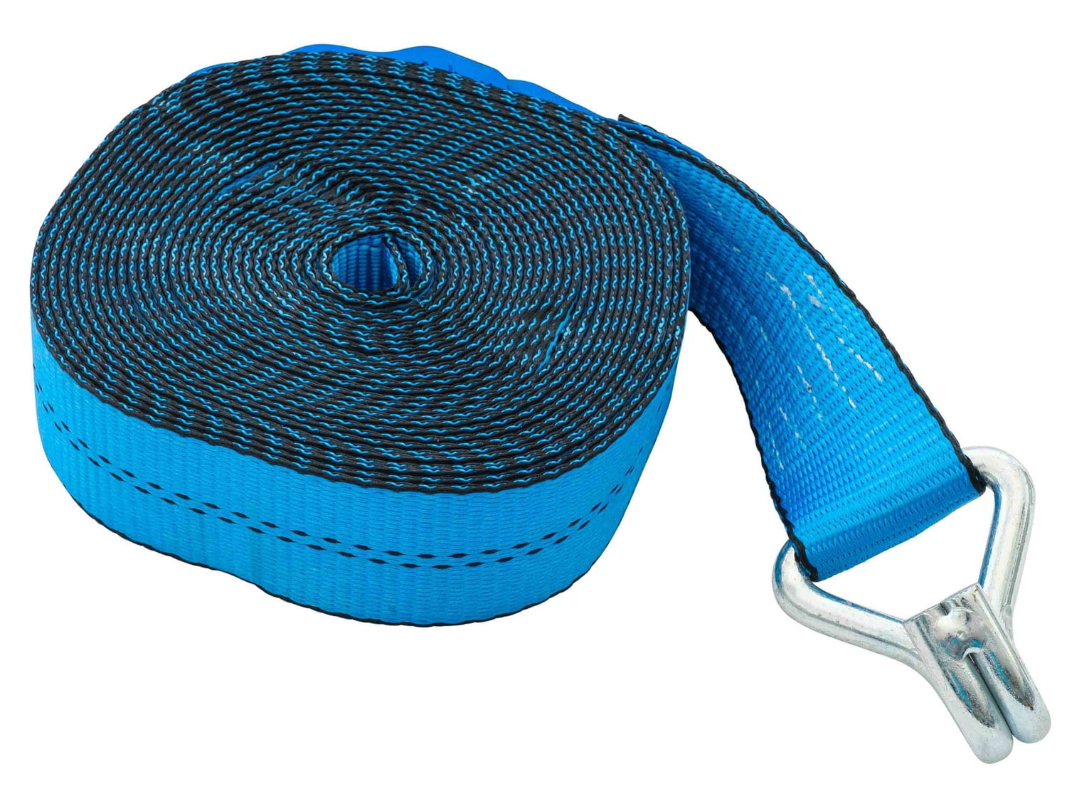 Mytee Products (10 Pack) 2 Inch x 30 FT Blue Ratchet Strap with J Hooks - 10,000 Lbs Breaking Strength - Heavy Duty Tie Down Cargo Truck Straps with Wire Hooks for Flatbed, Truck, Trailers Pickup