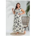 thumbnail image 4 of XUNKUSGA Womens Plus Size Dresses Floral Beach Vaction Summer Dresses 2025 Sleeveless V-Neck Knee-High Oversized Dress Summer Casual Beach Sundress S-5XL, 4 of 7