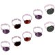 thumbnail image 2 of Anillo abierto de piedra pulida para mujer, 10 unidades, ajustable, a la moda, 2 of 7