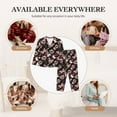 thumbnail image 5 of Rateoe Butterfly Pattern Womens Pajamas Set Long Sleeve Sleepwear Button Down Nightwear Soft Cotton Pj Lounge Sets, 5 of 9