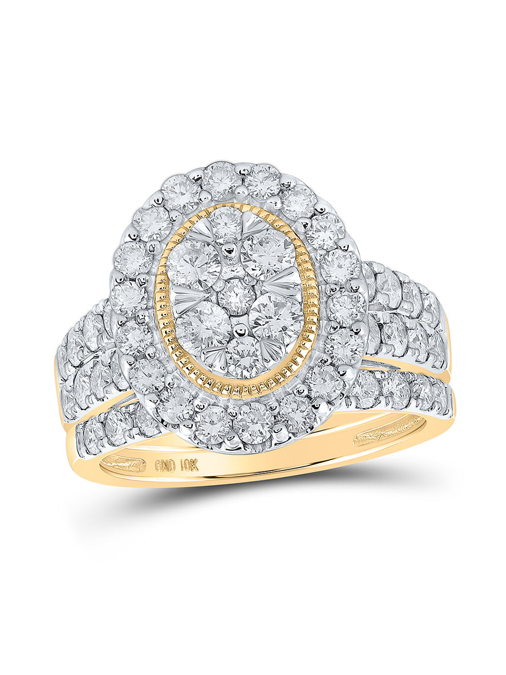 Details about   2CT Round-Cut Diamond Bridal Wedding Engagement Ring Set 10k Yellow Gold Finish 
