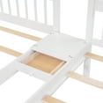 thumbnail image 6 of Triple Bunk Bed with Staircase and 7 Drawers, L-Shaped Bunk Bed for 3, Solid Wood Full Over Twin & Twin Bunk Bed Frame with Safety Guardrail & Storage Board, Space Saving, No Box Spring Needed, White, 6 of 7