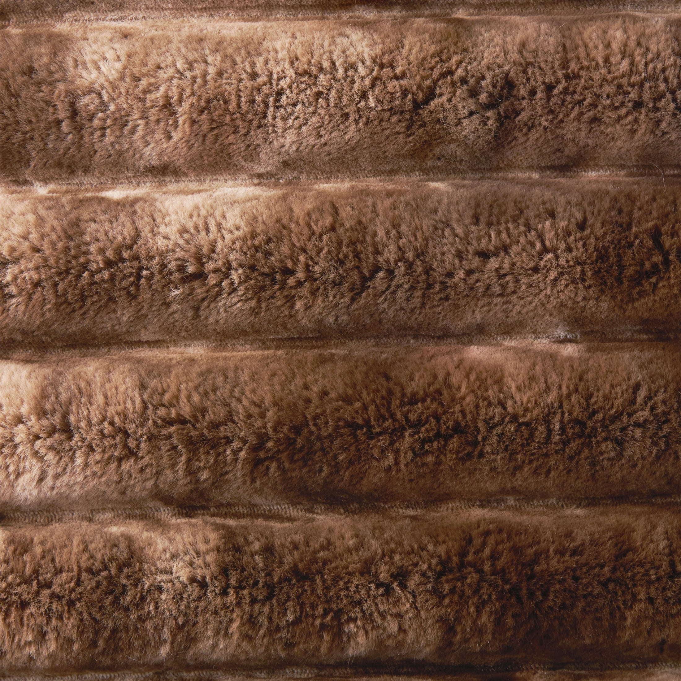 Better Homes & Gardens Brown Marbled Exaggerated Channel Faux Fur Oversized Throw, 50 in x 72 in