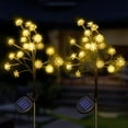 thumbnail image 2 of Solar Flowers Decorative Lights, 2 Pack Fairy Lights Pathway Walkway Patio Yard Landscape Decoration Christmas Garden Decor, Height 66cm-colored light, 2 of 6