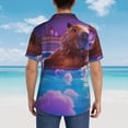 thumbnail image 4 of Balery Capybara Bathtub Fun Camisas hawaianas de manga corta para hombre, camisas playeras de corte holgado, camisas de vacaciones con botones,3X-Large, 4 of 7