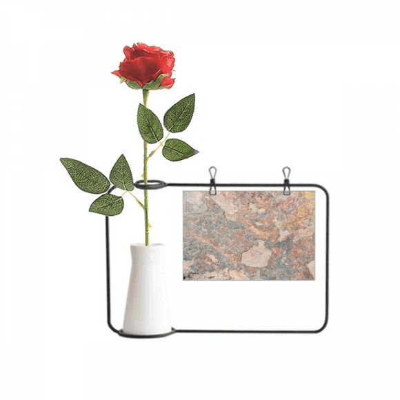 Rusty Rough Iron Texture Rust Artificial Rose Flower Hanging Vases Decoration Bottle