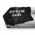 thumbnail image 3 of Saying Soft Flannel Fleece Blanket, Modern Calligraphy with Doodle Tents Tribal Elements Boho Adventure Theme, Cozy Plush for Indoor and Outdoor Use, 70" x 90", Pale Orange and White, by Ambesonne, 3 of 6