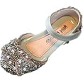 thumbnail image 1 of LAICAIW Chaussures de Danse Mode Printemps et Été pour Filles Chaussures de Performance Robe de Princesse Semelle Plate Perle Légère Paillettes Bout Rond Respirant et Confortable Sandale pour Tout-Petits Filles (Vert-A, 2.5 Grands Enfants), 1 of 6