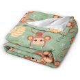 thumbnail image 2 of Bonita manta de franela con forma de mono, suave, para sofá cama, manta de franela mullida, cómoda, manta de viaje personalizada, mantas acogedoras para mujeres y hombres, regalo, 2 of 7