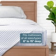 thumbnail image 7 of Bare Home Ultra-Soft Sheet Set - Premium 1800 Collection - Deep Pockets - 4-Pieces - King, Pinstripe - White/Midnight, 7 of 7
