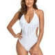 thumbnail image 1 of Traje de baño para mujer, traje de baño de una pieza con cuello halter de color puro Traje de baño de una pieza de moda Resultados impresionantes, 1 of 6