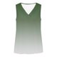 thumbnail image 5 of Mujeres sin mangas Tops de verano gradiente color fuera de posición impresión V-cuello blusa casual Mujeres V-cuello de verano Tops, 5 of 7