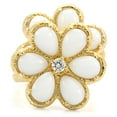 thumbnail image 3 of Gold Brass Ring with Synthetic Synthetic Glass in White for Women Style 1W045, 3 of 5