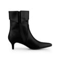 thumbnail image 3 of BLISSFUL STEP Women's Fold Over Kitten Heels Solid Print Zip-Up Ankle Boot Black 7.5, 3 of 8