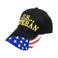 thumbnail image 3 of Black Duck Brand Embroidered U.S. Veteran Adjustable Baseball Hat/Cap with Stars & Stripes on Bill (4 Hats), 3 of 3