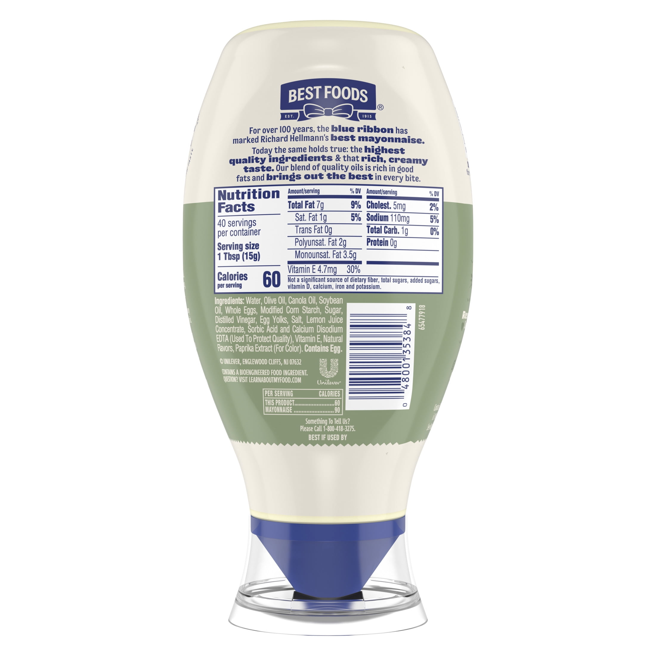 (12 pack) Best Foods Rich in Omega 3 ALA Olive Oil Mayonnaise, 20 fl oz Bottle