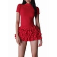 thumbnail image 2 of 2 Piece Sets for Women Going Out Top and High Waist Skirt Set Red L, 2 of 9