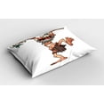 thumbnail image 2 of Ambesonne Skull Pillow Sham 2 Pack, Witch Doctor Magician, 36"x20", White and Brown, 2 of 3