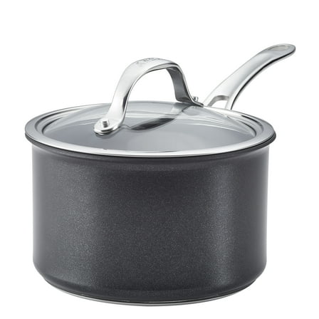 Anolon X Hybrid Nonstick Induction Saucepan With Lid, 3-Quart, Charcoal Gray