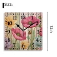 thumbnail image 2 of 12 Inch Wall Clock Battery Operated Silent Clock Decorative for Office, Kitchen, Outdoor, Living Room，Retro Wood Plank Flower Graceful Drawing, 2 of 4