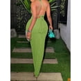 thumbnail image 3 of Women’s Green Halter Neck Maxi Dress – Backless Bodycon Summer Party Dress, Elegant Sleeveless Beach Gown, 3 of 6