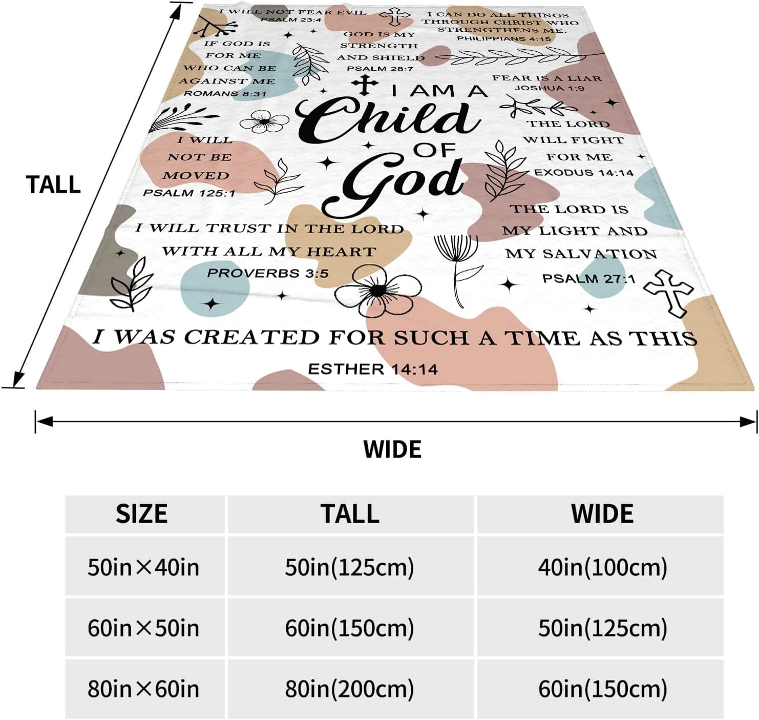 Christian Gifts for Women - I Am a Child of God Blanket Inspirational Religious Birthday Gifts for Women Mom Sister Friends, Christmas Baptism Catholic Spiritual Jesus Faith Bible Prayer Gift