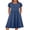Blue, variant on Summer Short Sleeve A-Line Midi Dresses for Women Flowy Casual T Shirt Dresses Beach Floral Sundress with Pockets Navy Blue Medium