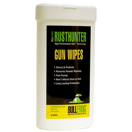 BULL FROG RUST HUNTER GUN CLEANING WIPES 25 PIECE (Best Electronic Rust Protection)
