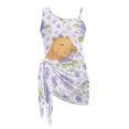 thumbnail image 6 of POLERO Girls' Capybara & Lilac Floral One-Piece Swimsuit with Mesh Cover Up - Cute Quick-Dry Swimwear for Teens 7-18 Years, 6 of 10
