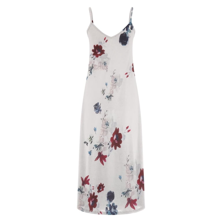 QYZEU Drop Waist Dress Women V Neck Sleeveless Elegant Beach Long Dresses Thin Strap Floral Pattern Prom Dresses Flowy Breathable Lightweight Dresses White XL - Walmart.com QYZEU Drop Waist Dress Women V Neck Sleeveless Elegant Beach Long Dresses Thin Strap Floral Pattern Prom Dresses Flowy Breathable Lightweight Dresses White XL - Walmart.com
