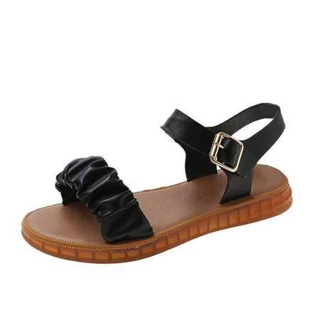 

TAIAOJING Women Sandals Summer Rome Style Sandals Soft Sole Buckle Band Casual Open Toe Sandals Fashion Shoes Zapatos