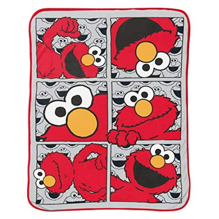 Jay Franco Sesame Street Hip Elmo 12 inch Character Pillow and Throw Blanket Set - Measures 40 inch x 50 inches - Kids Super Soft Character Pillow Set (Official Sesame Street Product)