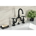 thumbnail image 3 of Kingston Brass KS7990TX French Country Matte Black, Solid Brass Bridge Bathroom Faucet with Matching Pop up Drain, 3 of 7