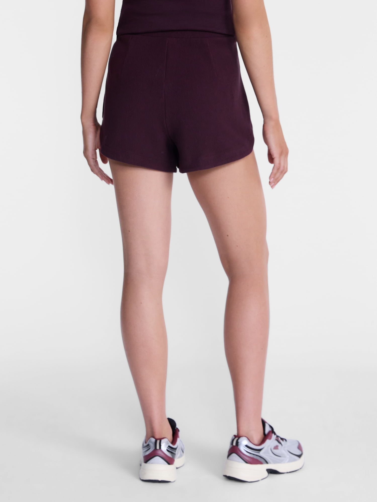 Avia Women's and Women's Plus Ribbed Ottoman Lounge Shorts, 4.25'' Inseam, Sizes XS-4X