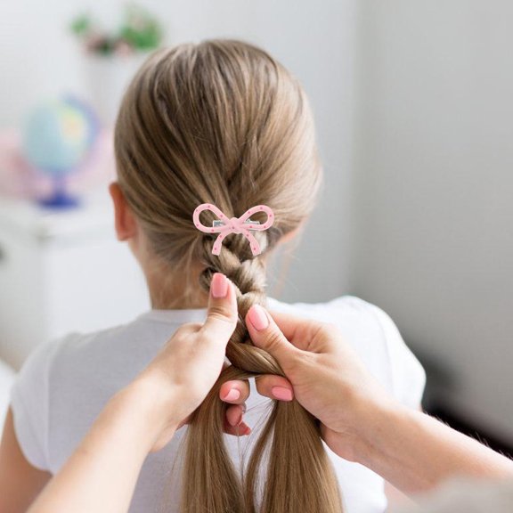 TABLZONE 10Pcs Polka Dot Pink Bow Hair Clip Stylish Accessory for Autumn and Winter Fashion